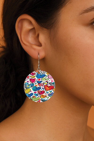 Cekuonline Women's Earrings Patterned Stylist Hooked 3.5X5Cm Round Transparen...