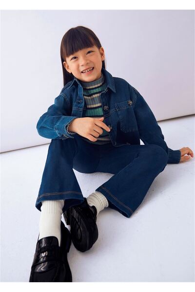 MAYORAL Girl's Flared Trousers Navy Blue 4718