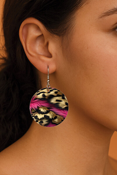 Cekuonline Women's Earrings Patterned Stylist Hooked 3.5X5Cm Round Transparent Earrings Alodia