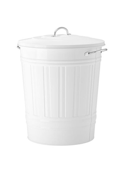 IKEA Knodd çöp kutusu, 40 lt kapaklı, beyaz