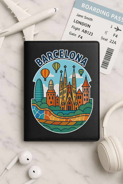 Cekuonline حافظة جواز سفر من الجلد الأسود من Vinlex لجميع جوازات السفر في الب...