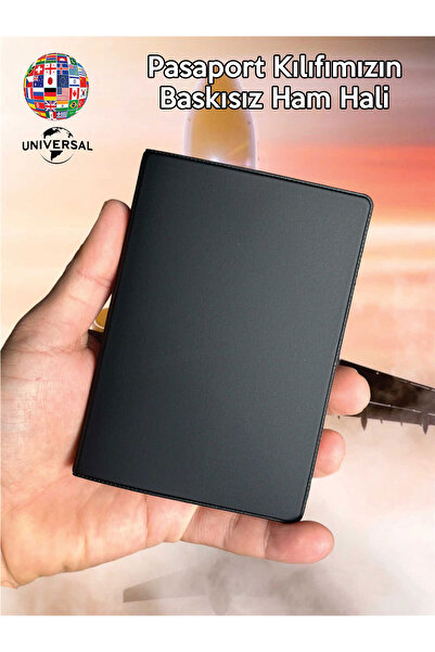 Cekuonline Black Vinyle Leather Passport Cover Case for All Countries' Passports Cat on Vacation