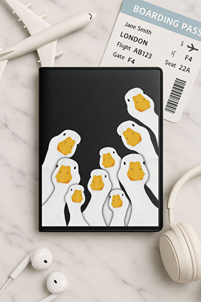 Cekuonline حافظة جواز سفر من الجلد الأسود من Vinlex لجميع جوازات السفر من فريق داك