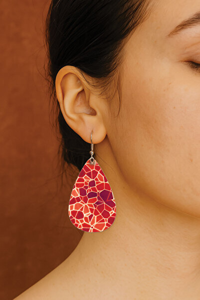 Cekuonline Women's Earrings Patterned Stylist Hook Printed Earrings Drop Transparent Felicita