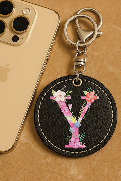 Cekuonline 1St Grade Faux Leather Patterned Printed Metal Hook Keychain 6X6Cm...