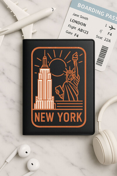 Cekuonline حافظة جواز سفر من الجلد الأسود من فينليكس لجميع جوازات السفر في ال...