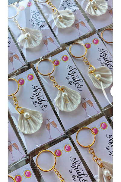 cacagift design Bride To Be Hediyelik İstiridyeli Anahtarlık 10’lu – Söz, Niş...