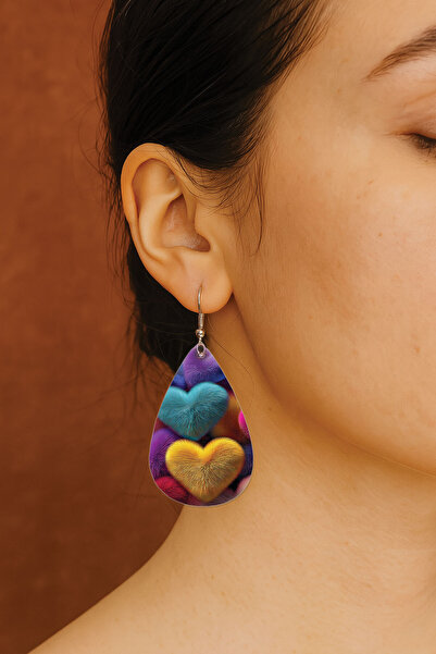 Cekuonline Women's Earrings Patterned Stylist Hook Printed Earrings Drop Tran...