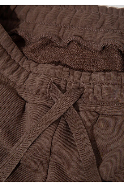 Mavi Logo Baskılı Kahverengi Kız Çocuk Eşofman Altı M7010038-87181