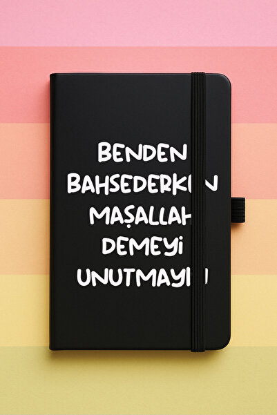 Cekuonline Maşallah Baskılı Tarihsiz Yuvarlak Köşeli Desenli UV Termo Defter