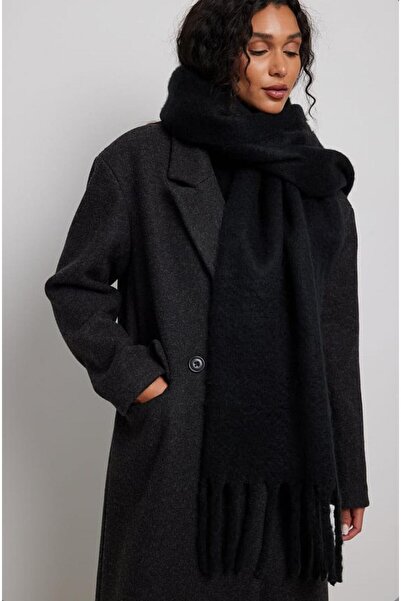 Wearflawless Μαλακό εισαγόμενο γυναικείο μαύρο κασκόλ, σάλι, κασκόλ ώμου με απαλή υφή