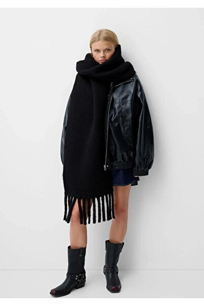 Wearflawless Μαλακό εισαγόμενο γυναικείο μαύρο κασκόλ, σάλι, κασκόλ ώμου με απαλή υφή