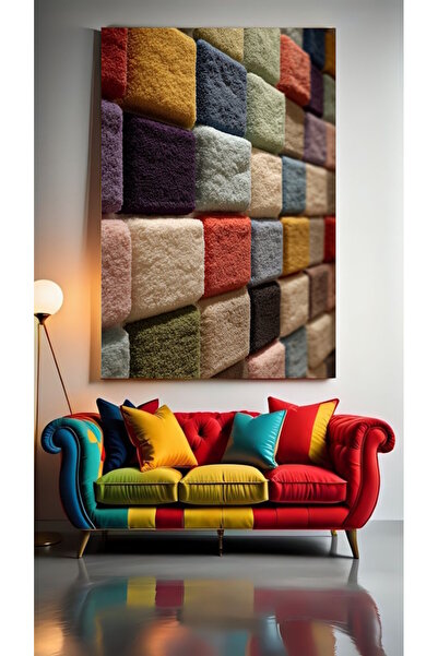 özkacar DEKORATİF RENKLİ KÜPLER Ev Duvar Salon Güzellik Salonu Ofis Dükkan Dekarasyon Kanvas Tablo