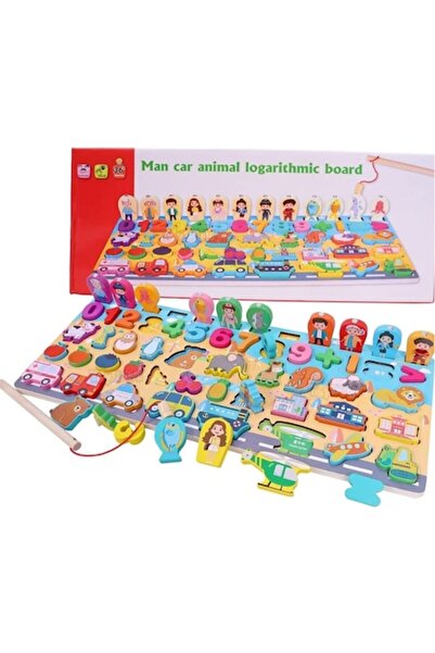 SOLTOY Educational 5-in-1 Wooden Toy with Magnetic Pieces