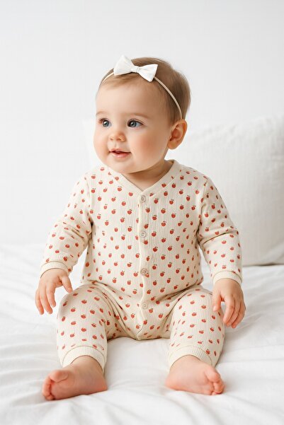dinamik çocuk Baby Girl Little Strawberry Report Printed Snap Fastener Newborn Baby Romper 100% Cotton Stretchy 1-3-6 Months