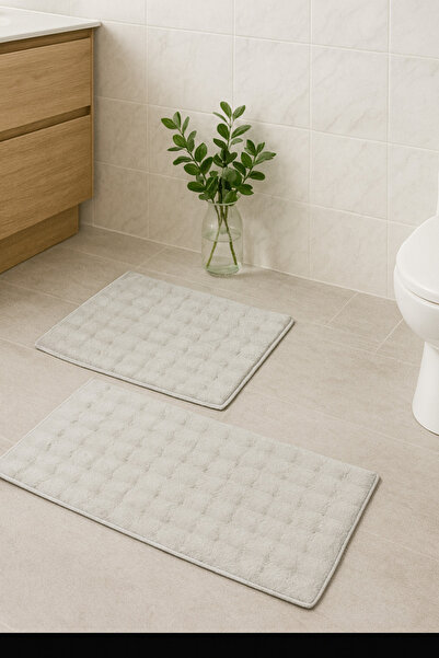 Frt Export Χαλί μπάνιου που απορροφά το νερό, 2 τεμαχίων, βελούδινο χαλί (50x...