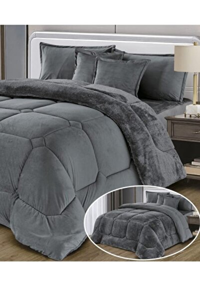Moon Double-sided winter Comforter , velvet side, faux fur side, - 4-piece Comforter set, 170x220cm