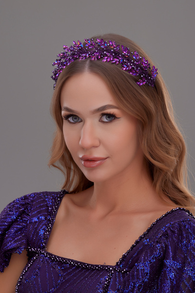 Hayalperest boncuk إكسسوار شعر نسائي من حجر ميرلين اللامع، تاج الأميرة للخطوبة والزفاف