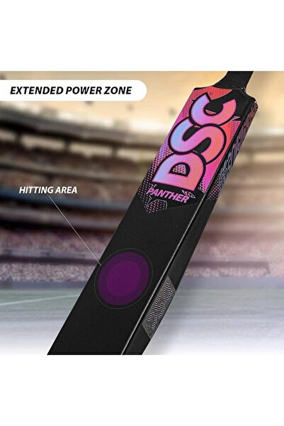 DSC Panther Plastic Bat with PVC Ball, Color-Black, Size-6 (12-15 Yrs)