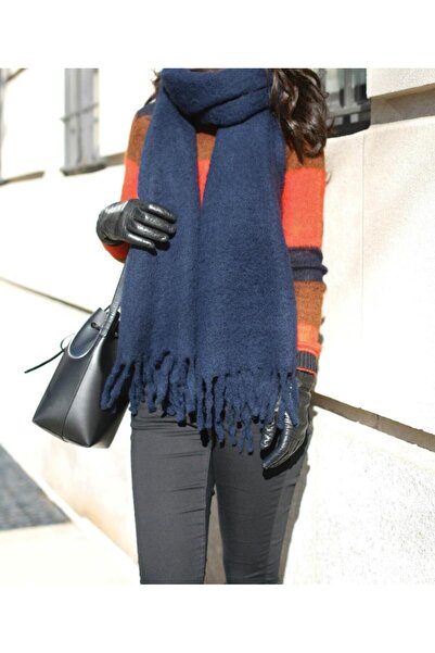 Wearflawless Soft Imported Soft Textured Women's Navy Blue Scarf, Shawl, Shoulder Wrap