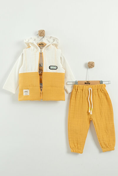 Mini Baray Baby Boy Coat and Jogger Pants 3-Piece Set (9-12-18 Months)