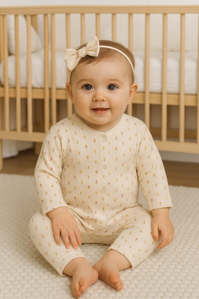 dinamik çocuk Baby Girl Tiny Tulip Report Printed Snap-On Newborn Baby Romper 100% Cotton Stretchy 1-3-6 Months