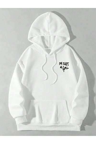 LORVANIY بلوزة نسائية بأكمام طويلة وغطاء للرأس وشعار مطبوع على الكتف