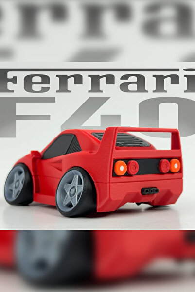 Genç 3D Karikatür Ferrari F40 Model Araba | Koleksiyonluk Dekoratif Maket | 3D Tasarım