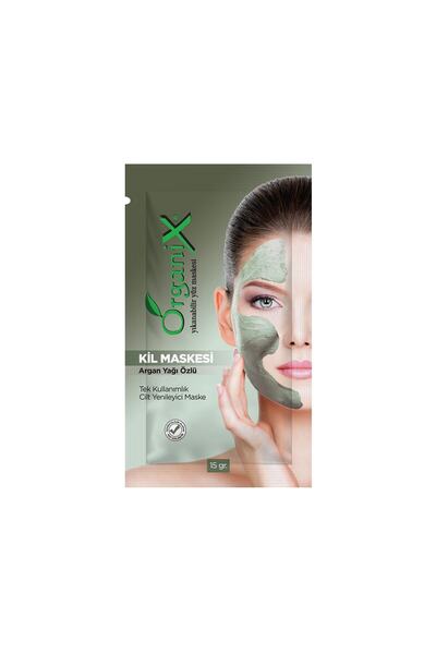 Organix قناع الطين بخلاصة زيت الأرغان - للاستخدام مرة واحدة - قناع تجديد البشرة (3x15 جرام)