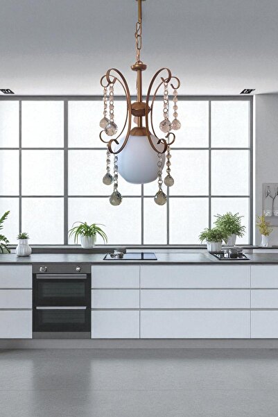 ÖZBAK AVİZE Özbak Avize Figür Tekli Avize Eskitme – Beyaz Cam Başlık, Kristal...