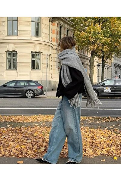 Wearflawless Eșarfă gri pentru femei, cu textura moale, importată, șal, șal pentru umăr