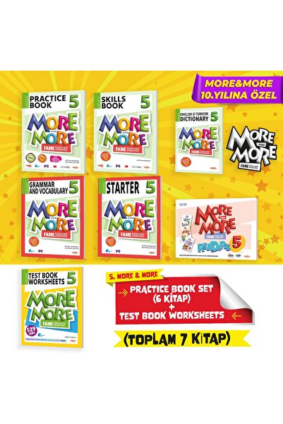 Kurmay Yayınevi 5 MORE&MORE PRACTICE BOOK SETI (6 KITAP) + TEST BOOK WORKSHEETS 2025-2026