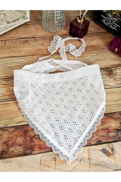 Mufincollection Multi-Purpose Brode Fisto Fabric Bandana |   Triangular Model That Can Be Attached to Waist and Hair