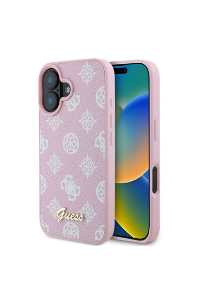 Guess Husa iPhone 16 Peony Script MagSafe, ροζ, GUHMP16SPGPYSP