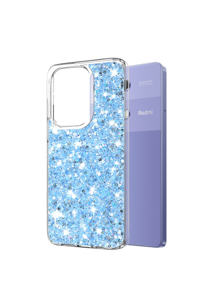 Techsuit Husa cu sclipici Xiaomi Redmi Note 13 Pro 4G Sparkly Glitter, bleu