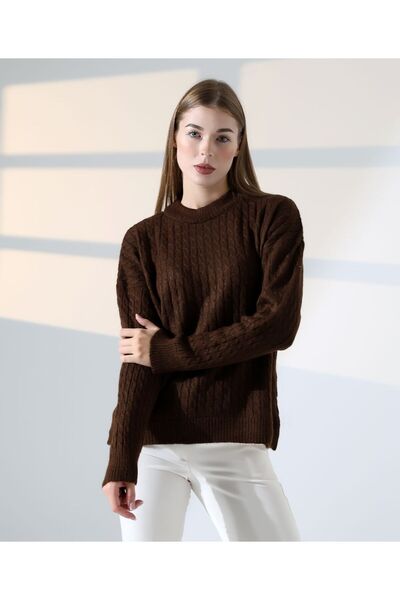 REDMİNA fashion Contrast Textured Knit Sweater
