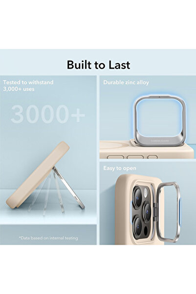 ESR Husa iPhone 15 Pro Max Cloud Soft HaloLock Kickstand, crem