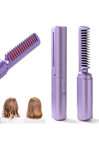 Generic Mini Hair Straightener, Rechargeable Hair Straightener Brush, Cordless Hair Straightener Brus