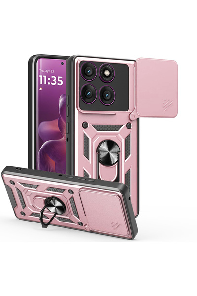 Techsuit Husa Motorola Edge 60 Pro protectie camera CamShield Series, roz