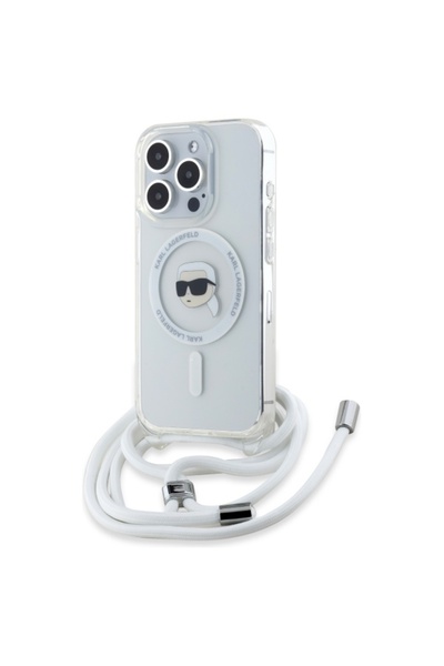 Karl Lagerfeld Husa iPhone 16 Pro Karl Lagerfeld IML Crossbody MagSafe, trans...