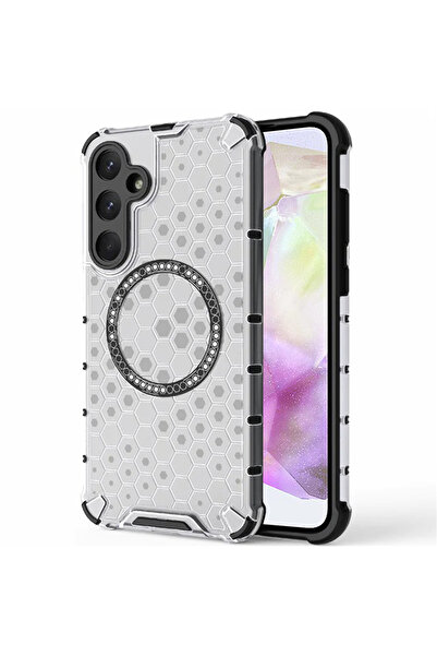 Techsuit Husa transparenta Samsung Galaxy A35 5G HoneyComb Shield MagSafe, alb