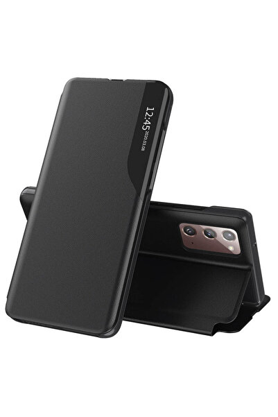 Techsuit Husa Samsung Galaxy Note 20 Leather View flip tip carte, negru