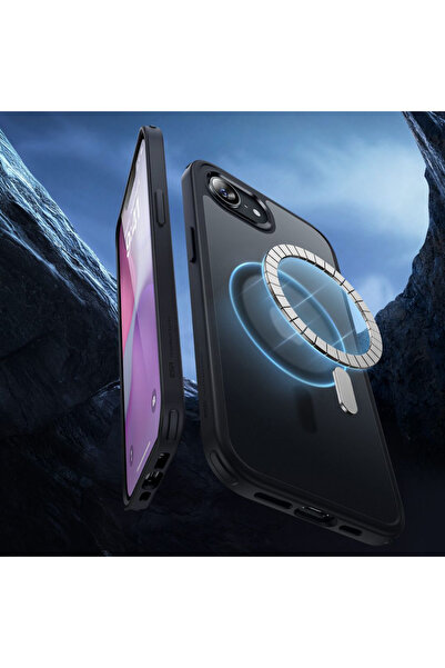 ESR Husa iPhone 16e Classic Hybrid HaloLock, negru frost