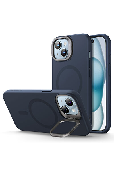 ESR iPhone 15 Plus Cloud Soft HaloLock Kickstand Case, blue