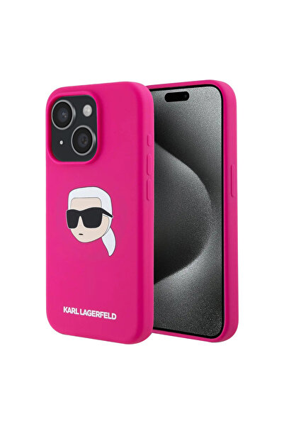 Karl Lagerfeld Husa Karl Lagerfeld iPhone 15 Silicone MagSafe, fucsia, Karl`s...