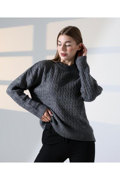 REDMİNA fashion Contrast Textured Knit Sweater