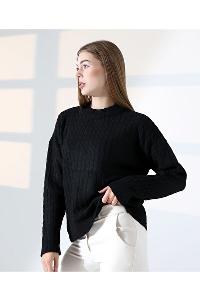 REDMİNA fashion Contrast Textured Knit Sweater