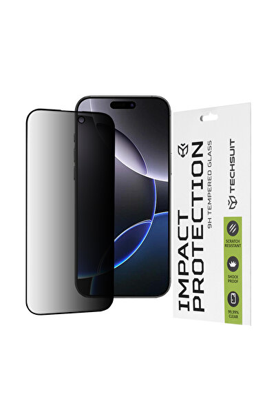 Techsuit Folie sticla iPhone 16 Pro Max 111D Privacy Full Glue, negru