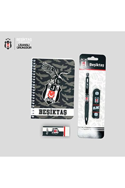 bakgelal Beşiktaş Kırtasiye Seti Lisanslı Defter Versatil Kalem Uç Silgi Okul...