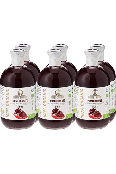 Georgia's Natural عصير رمان عضوي 100% معصور على البارد، 1000 مل × 6